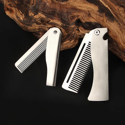 Men's Retro Folding Stainless Steel Oil Head Styling Comb