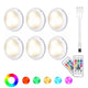 USB Rechargeable RGBW LED Cabinet Puck Light with Remote