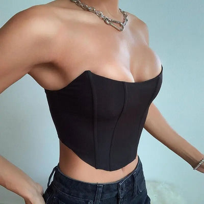 Women's Off-Shoulder Corset Bustier Crop Top