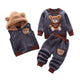 Kids' Warm Velvet Print Pajama Set Ages 1-14