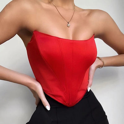 Women's Off-Shoulder Corset Bustier Crop Top