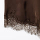 Women's Lace Trim Backless Satin Slip Dress