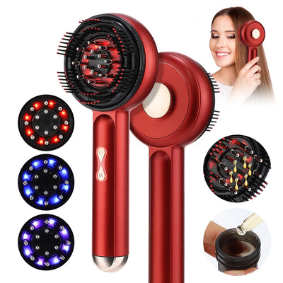 Electric Scalp Massager Comb Red Blue Light for Hair Growth