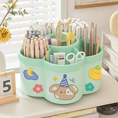 Rotating Desk Organizer Pen Holder and Cosmetic Box