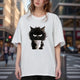 Women's Oversized Funny Cat Print Casual Tee