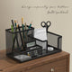 3-Compartment Mesh Desk Organizer with Pencil Holder