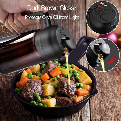 2-in-1 470ml Light-Blocking Oil Sprayer and Dispenser Bottle