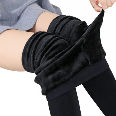 Women's Solid Velvet High-Waist Warm Winter Leggings