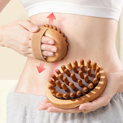 Wooden Anti-Cellulite Spa Air Cushion Scalp Body Massage Brush