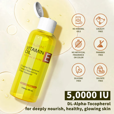 Pure Vitamin E Oil for Skincare and Brightening