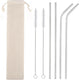 Reusable Stainless Steel Metal Straws 4-Pack with Case