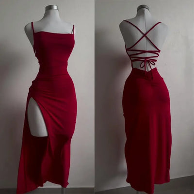 Women's Halter Strap Bodycon Hip-Hugging Dress