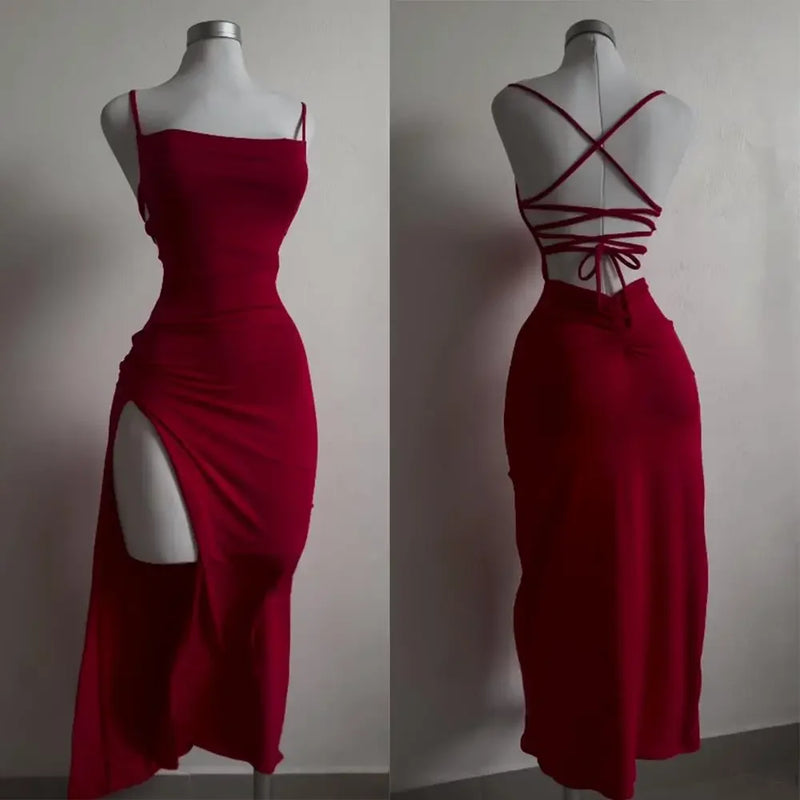 Women's Halter Strap Bodycon Hip-Hugging Dress