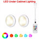 USB Rechargeable RGBW LED Cabinet Puck Light with Remote