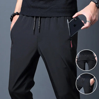 Men's Slim Fit Casual Pants with Elastic Waist