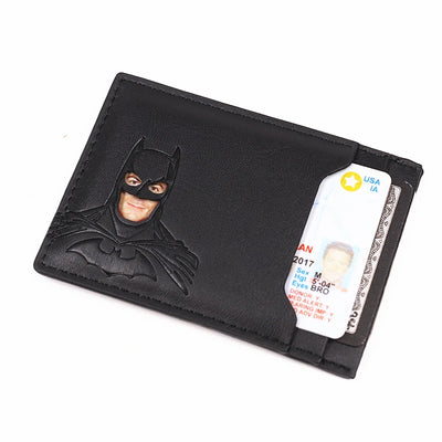 Men's Slim Leather Batman Superhero Card Holder Wallet