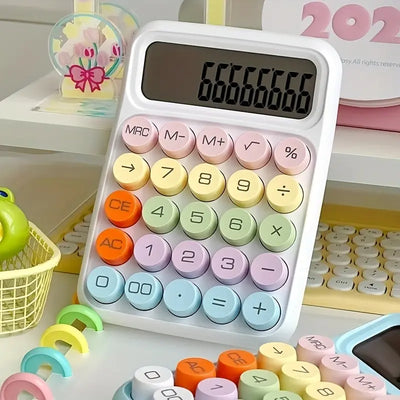 12-Digit Candy Color Desktop Mechanical Calculator