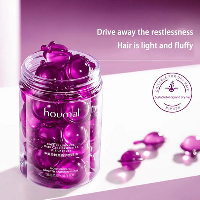 Rose Essence Oil Capsules Leave-In Anti-Frizz Hair Serum