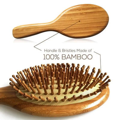 Premium Bamboo Wooden Hair Brush for Growth and Anti-Loss