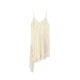 Women's Lace Trim Backless Satin Slip Dress