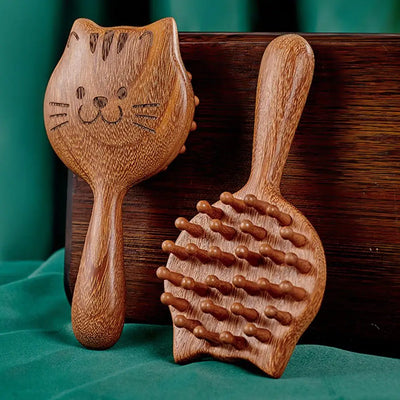 Sandalwood 28-Tooth Guasha Scalp Massage Comb