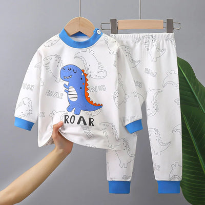 Kids' Unisex Cartoon Print Cotton Pajama Set
