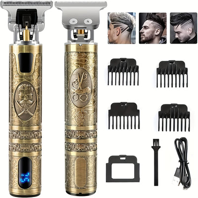 Rechargeable Electric Hair Clipper with LCD Display