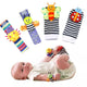 Baby Wrist Rattle Socks Sensory Toy Set 4-Pack 0-12 Months