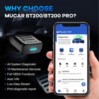 MUCAR BT200 Pro Bluetooth OBD2 Full System Scanner