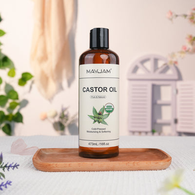 Organic Cold-Pressed Castor Oil 16oz for Hair Skin and Nails