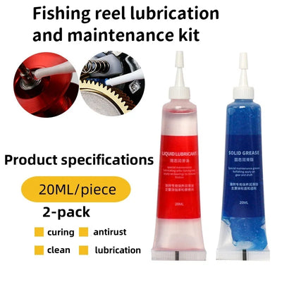 Fishing Reel Grease and Bearing Lubricant Oil Set 20ml