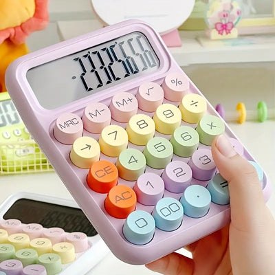 12-Digit Candy Color Desktop Mechanical Calculator