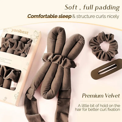 Heatless Satin Overnight Hair Curling Set