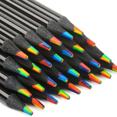 7-in-1 Rainbow Multicolor Wood Pencils 10-Pack
