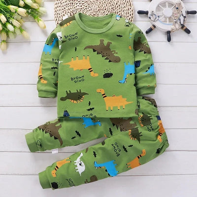 Kids' Cotton Autumn Winter Clothing and Sleepwear Set