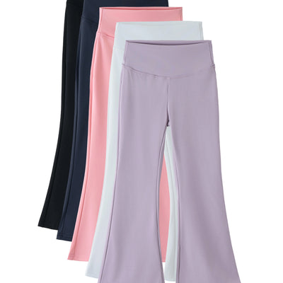 Girls' High-Waist Flared Yoga Leggings for Teens