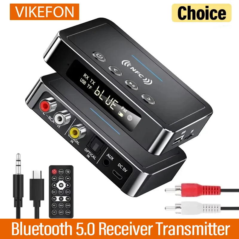 Bluetooth 5.0 Wireless Audio Adapter NFC RCA Optical AUX