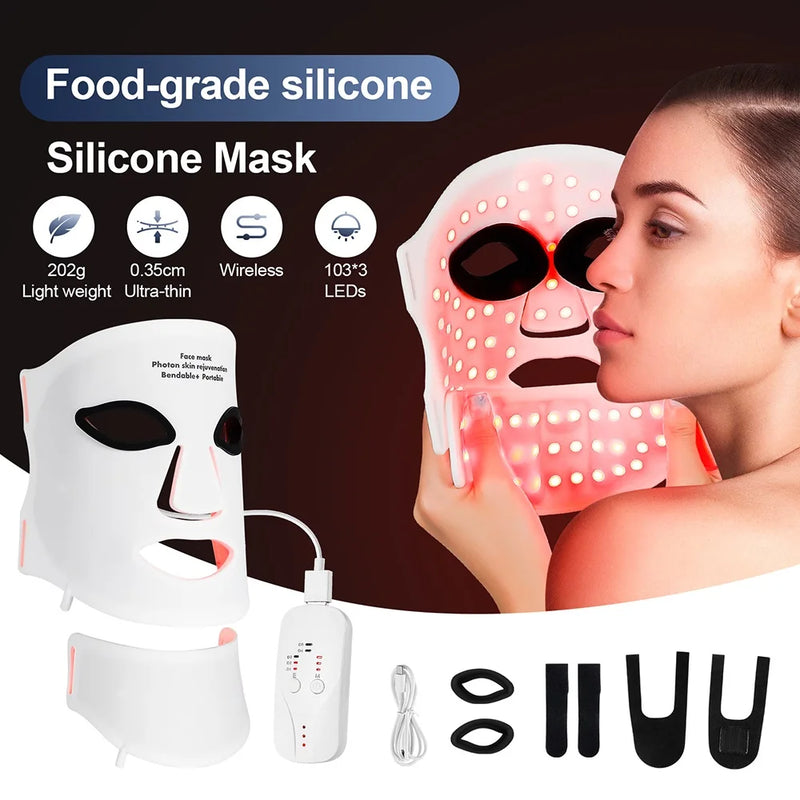 7-Color LED Photon Light Therapy Face and Neck Mask