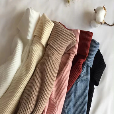 Women's Cashmere Knit Turtleneck Pullover Sweater