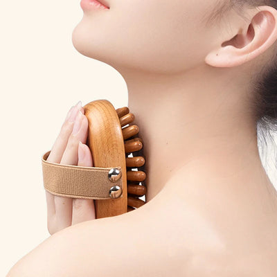 Wooden Anti-Cellulite Spa Air Cushion Scalp Body Massage Brush