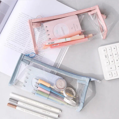 Transparent Large Capacity Pencil and Pen Bag Kawaii