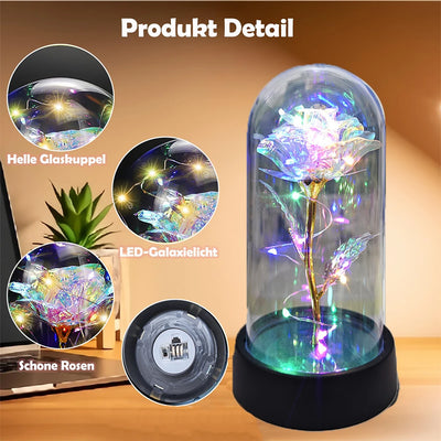 LED Eternal Rose Glass Flower Gift for Women