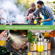 Oil Sprayer, Extremely Precise Oil Spray Bottle with funnel,Made of Stainless Steel and Glass, 200ML Oil Sprayer for Cooking