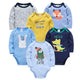 Baby Long Sleeve 100% Cotton Bodysuit Set 0-12 Months
