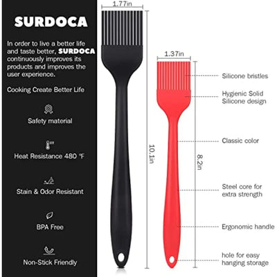 Silicone Pastry Basting Brush Set BPA-Free 2-Pack