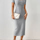Women's Knit Square Collar Side-Slit Mini Dress