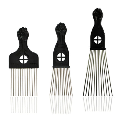 Metal Afro Pick Comb for Styling and Hairdressing