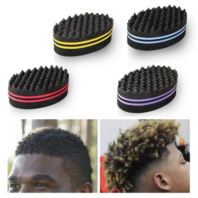 Double-Sided Magic Twist Sponge Brush for Afro and Dread Hair