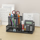 3-Compartment Mesh Desk Organizer with Pencil Holder