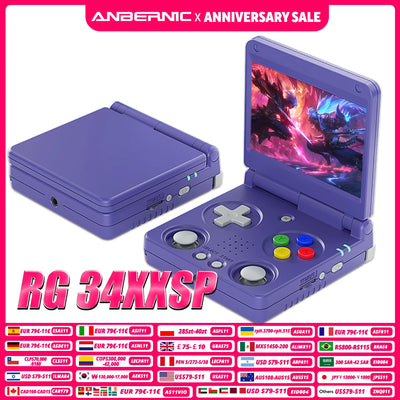 Anbernic RG34XXSP 3.4-Inch Retro Handheld Game Console